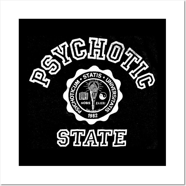 VINTAGE PSYCHOTIC // STATE 1982 Wall Art by Dariushu